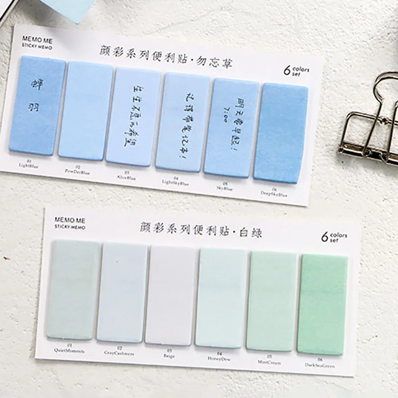 

1Pcs Paper Memo Pad Index Sticker Flag Stickers School Office Stationery Portable Multipurpose Bookmark Page 6 Colors Set
