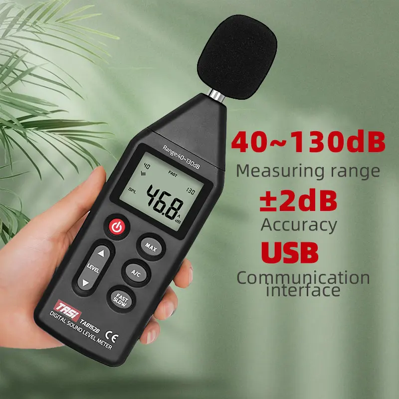 Ручной цифровой измеритель уровня звука TA8152B шумомер USB-счетчик данных 40-130 дБ
