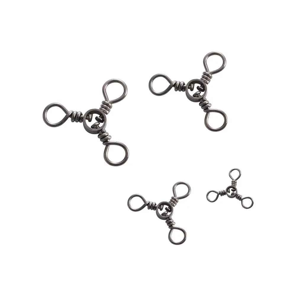 

25 шт./упак. терминальные снасти три трехходовые тройные Вертлюги соединитель поворотный крюк для карпа аксессуары для рыболовных снастей