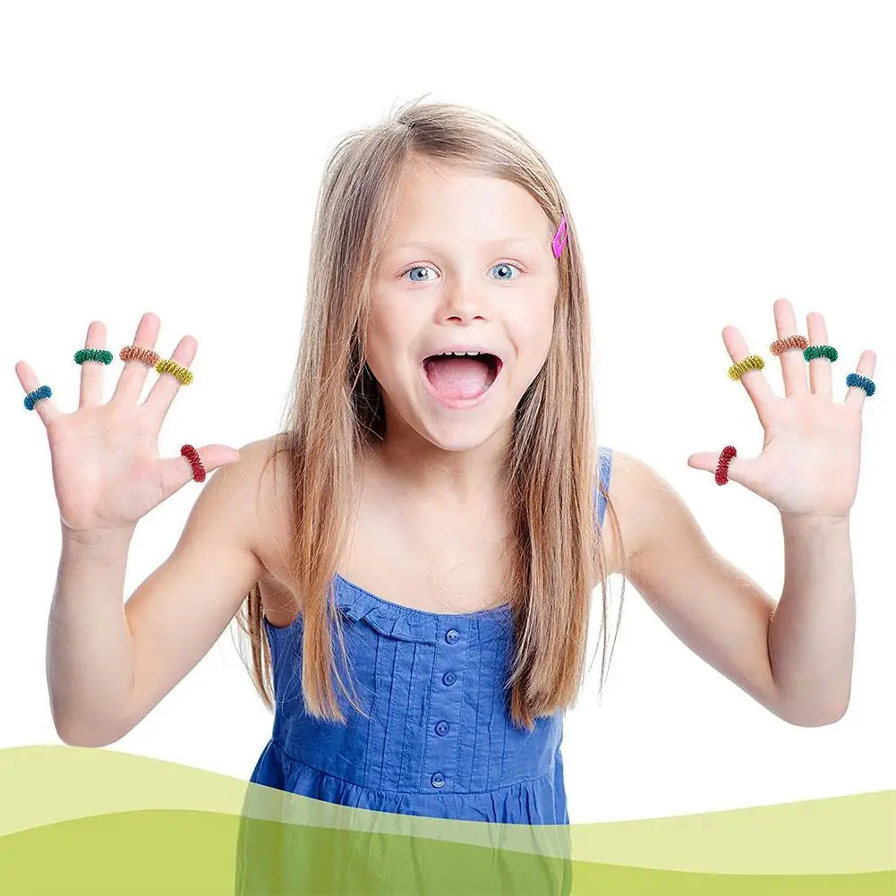 

Spiky Sensory Finger Rings Stress Relief Massager Toy Relief Ring/Acupressure Toys Finger Anxiety Ring Finger Stress Spiky T4Y6