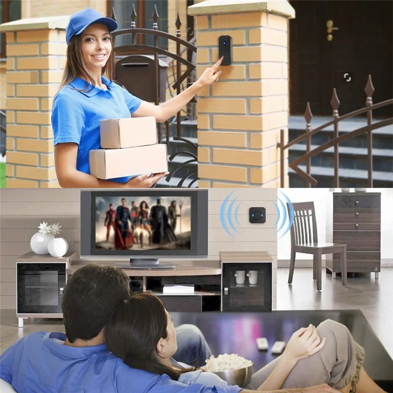 Беспроводной дверной звонок с 55 звуковыми сигналами водонепроницаемый