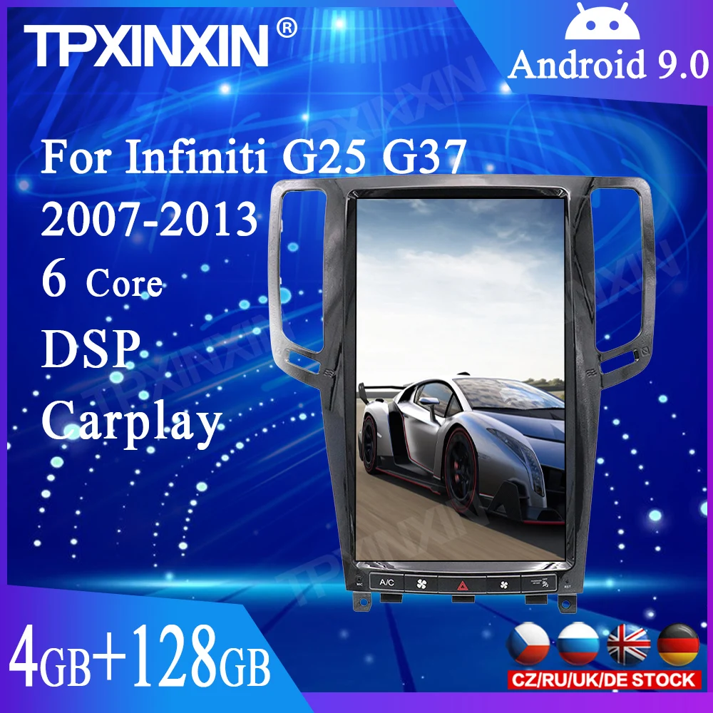 

4 + 128G Android 9,0 для Infiniti G25/Infiniti G37 вертикальный экран автомобильный GPS-навигатор стерео головное устройство мультимедийный плеер авторадио