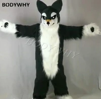 long fur fox husky dog furry costume wolf fursuit mascot costume suits cosplay party dress adult new outfit costume
