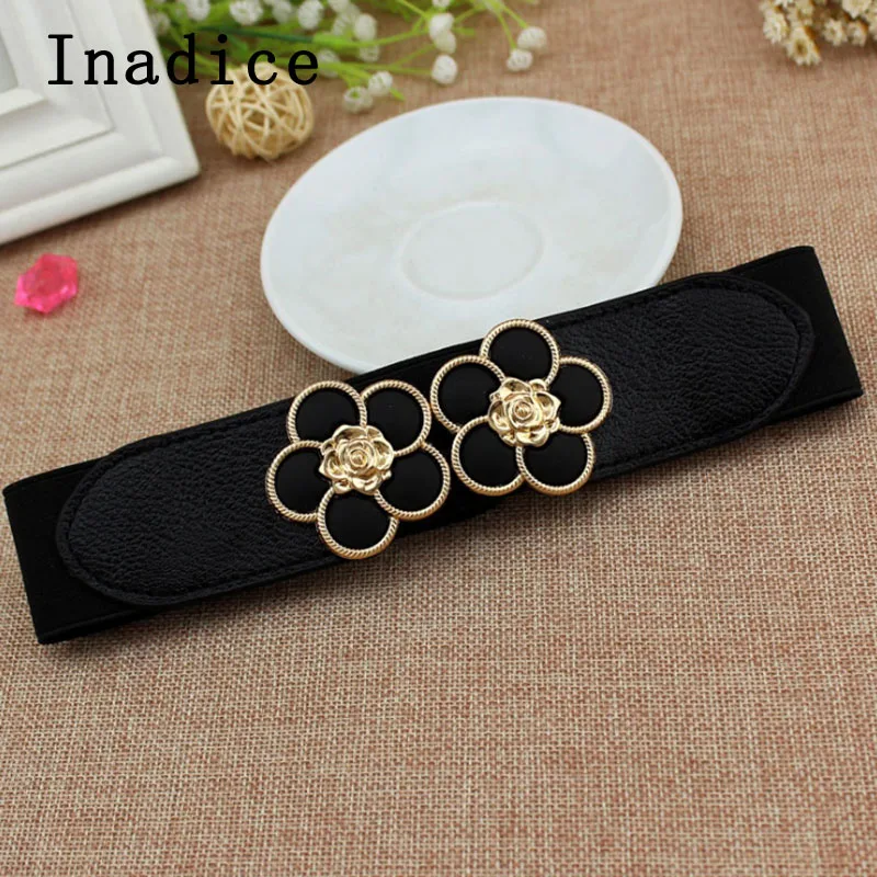 Inadice модные женские ремни с металлической пряжкой эластичный пояс аксессуары для