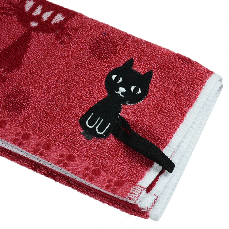 1 шт Хлопковое полотенце для лица креативный Рисунок котенка мягкое детское полотенце домашнее полотенце для рук Милая мультяшная кошка с длинным хвостом Подарочное полотенце
