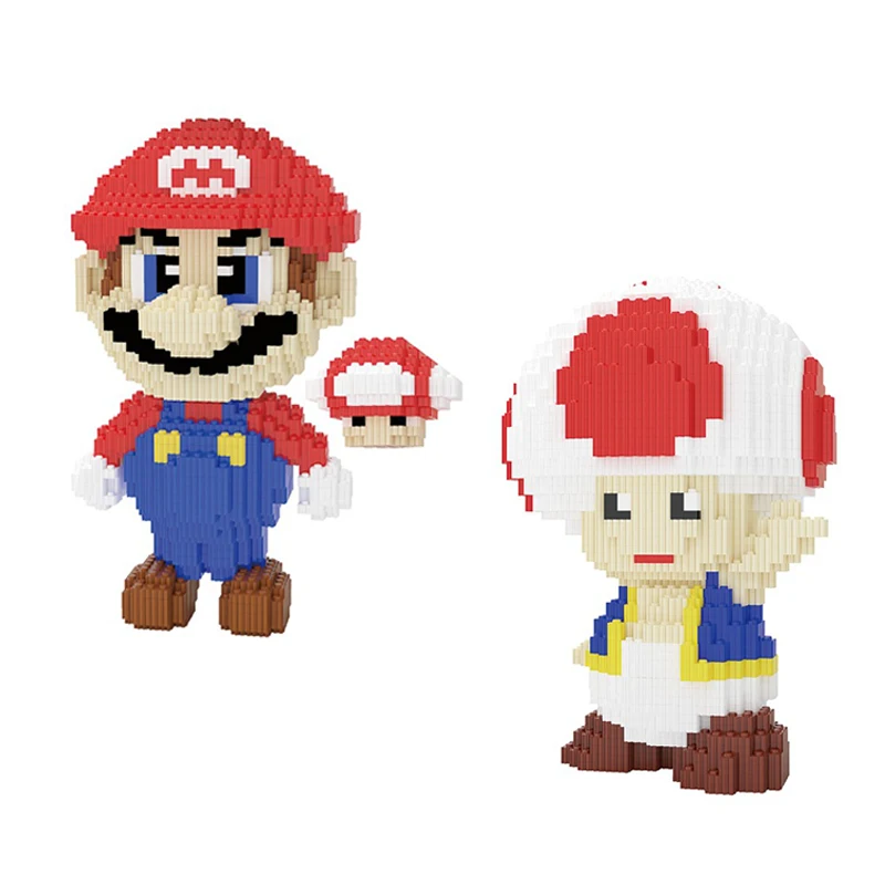 6200 шт. + 50 см большая модель Марио Брос жаба строительные блоки Super Kinopio