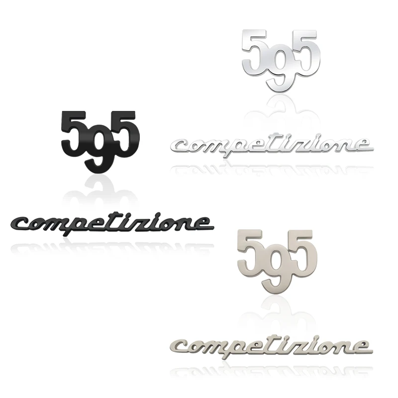 

Car styling Metal Sticker Emblem Decoration Rear Trunk stickers For Fiat Abarth 500 595 Competizione Turismo Badge