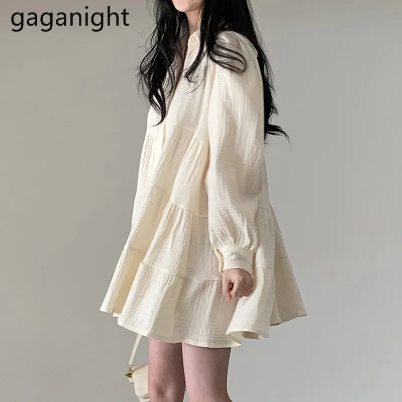 

Gaganight Весна Осень женское свободное платье с длинным рукавом Мини Короткие однотонные шикарные платья милое OL Vestidos Прямая поставка женское ...