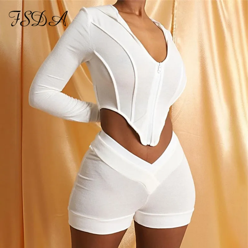 Женский комплект FSDA летний укороченный топ с v-образным вырезом и длинными