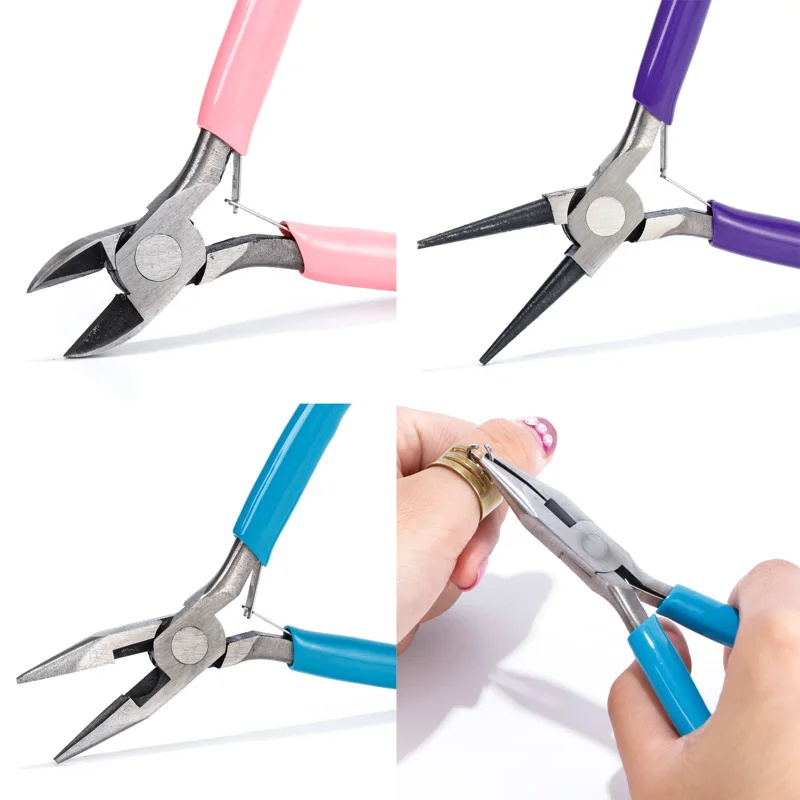 

Jewelry Pliers Accessories Repair And Making Kit Cutting Or Bending Copper Wire Pliers Tweezers Scissors Opener Ring Tools Bag