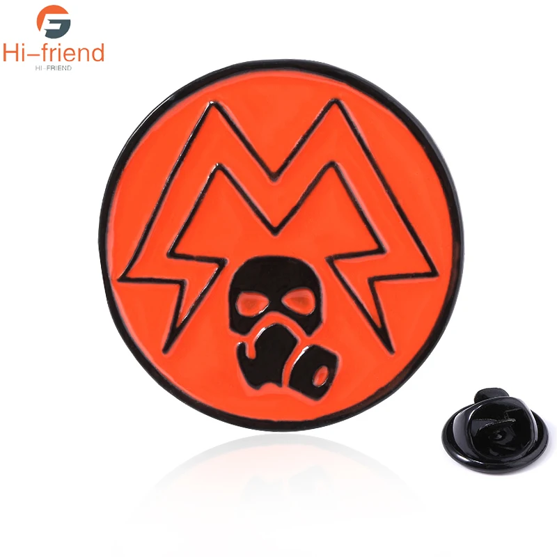 

Game Metro 2033 Brooch Men Metal Round Skirt Badge Bag Enamel Pins Brooches For Women Fashion Jewelry New