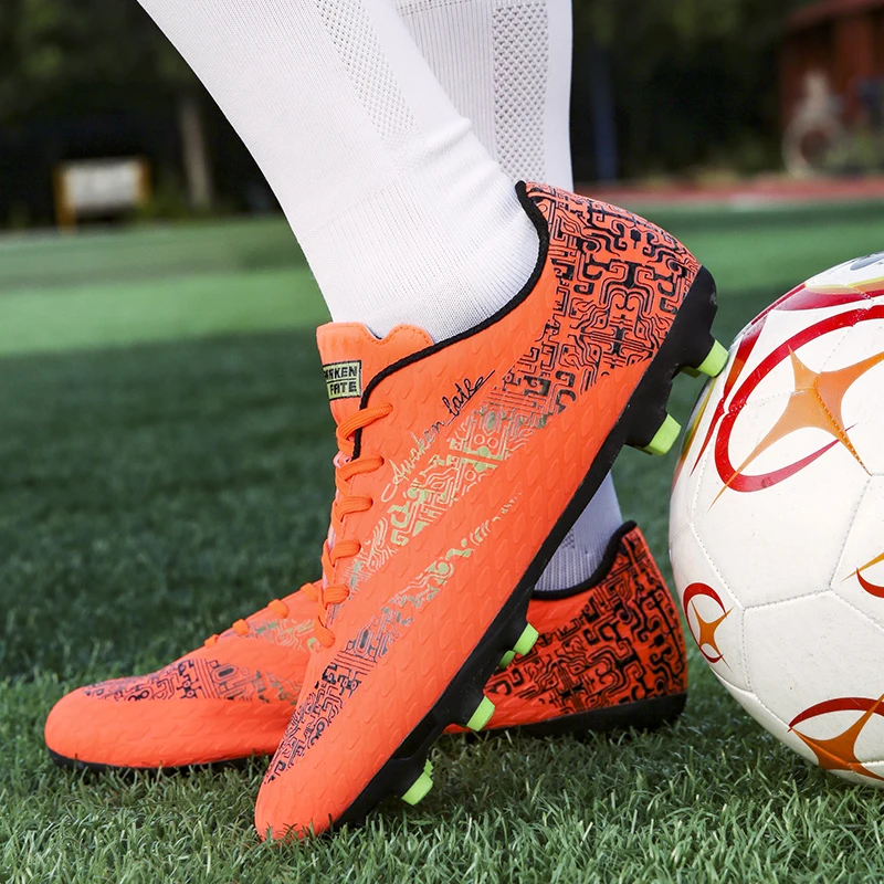 

Взрослые Молодежные кожаные туфли с низким верхом с клеевым гвоздем, футбольные туфли с шипами, мужские и женские футбольные туфли, трениро...