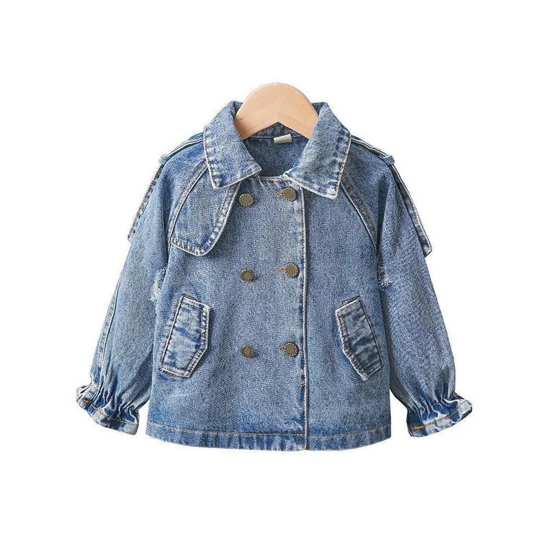 

Spring Children's Denim Jackets Girl Jean Embroidery Coats Girls Kids Clothing Baby Lace Coat Casual Outerwear Girl Windbreaker