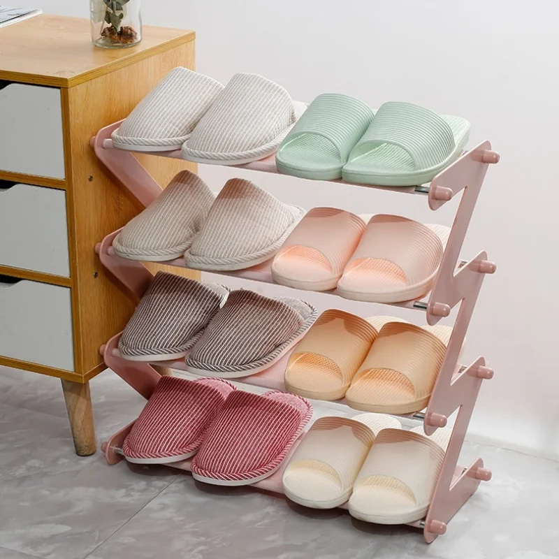

Shoe Shelf Z-Shaped Shoe Rack Door Assembly Multi-Layer Dustproof Shoe Cabinet Shoe Rack Organizer Cabinet Metal Shelf