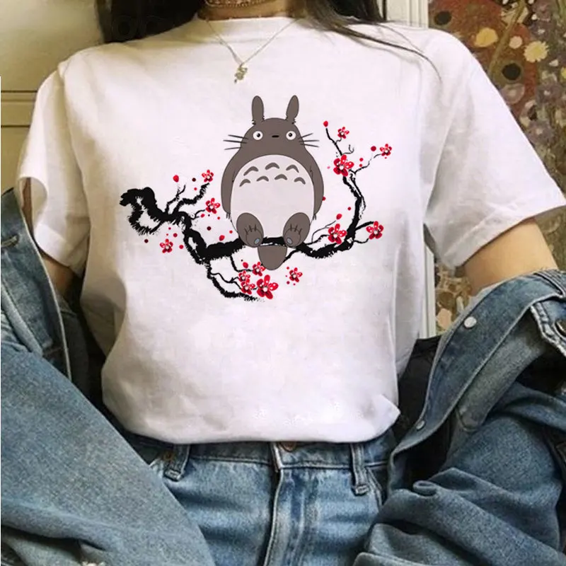 

Totoro Studio Ghibli Harajuku Kawaii T Shirt Women Ullzang Miyazaki Hayao Tshirt Funny Cartoon T-shirt Cute Anime Top Tee Female