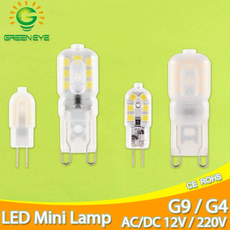 G9 Светодиодная лампа 3 Вт 5 мини светодиодная 220V g4 светодиодные лампы AC DC 12V SMD2835