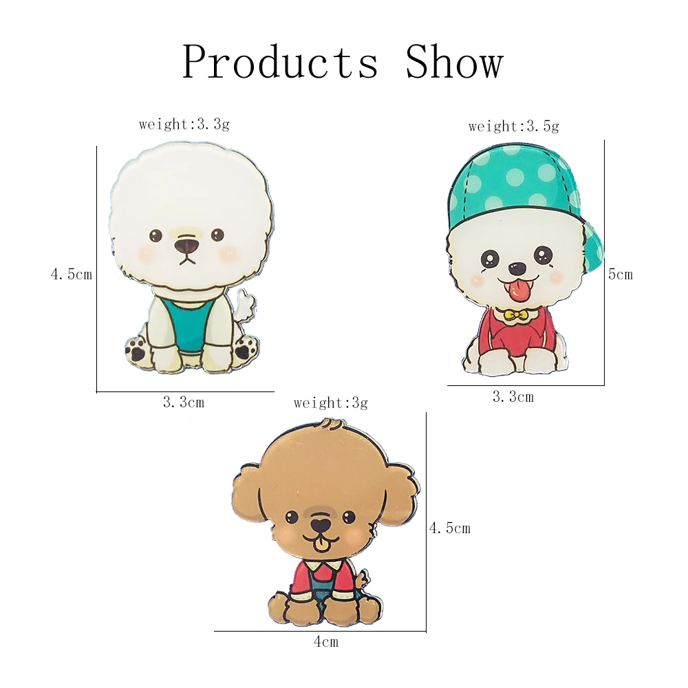 

Cartoon Acrylic Animal Brooches-Cute Dog Pins, As A Gift For Friends Or Women For Halloween And Christmas