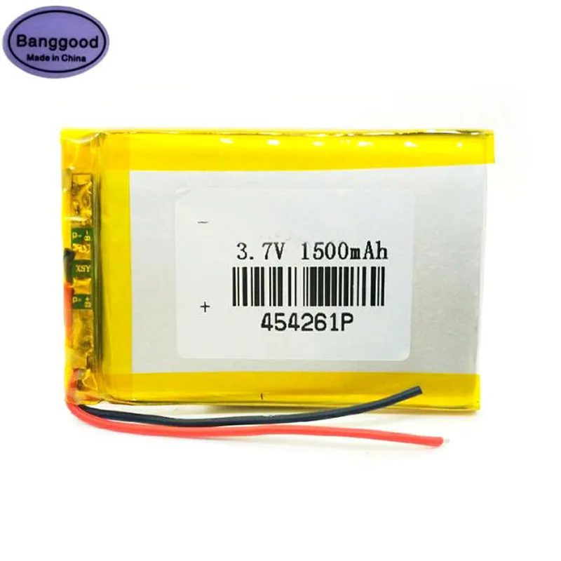 

Banggood 3.7V 1500mAh 454261 Lipo Polymer Lithium Rechargeable Li-ion Battery Cells For Bluetooth Speaker GPS PDA DVD Powerbank