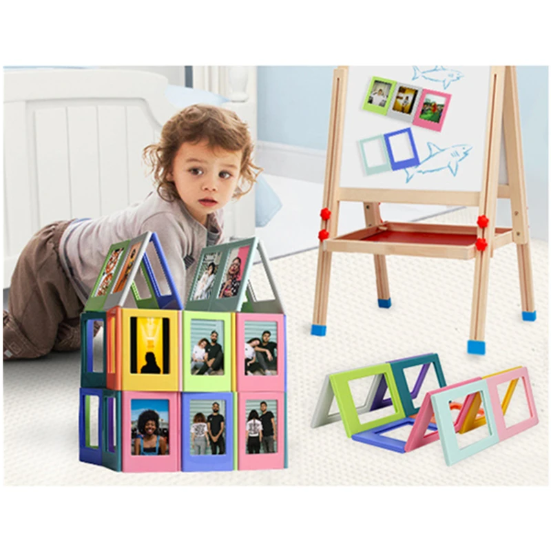 Мини красочные DIY магнитная фоторамка магнит на холодильник для хранения 3