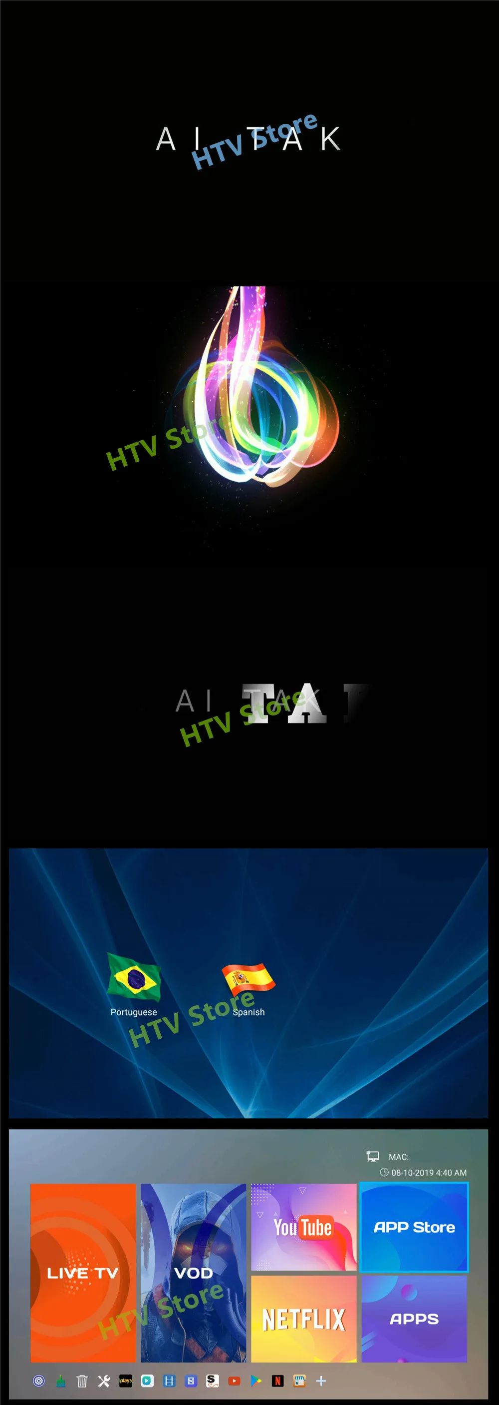 Ai tak pro 1 коробка HTV B tv B9 BOX Бразилия IP tv Android box 4K бразильские Бесплатные Каналы подписка с VOD воспроизведения и Live