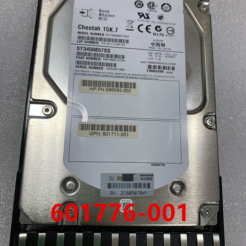 

Оригинальный Новый HDD для HP MSA2000 P2000 450 Гб 3,5 "SAS 32 Мб 15K для внутреннего HDD для сервера HDD для 601776-001 601711-001 AP859A