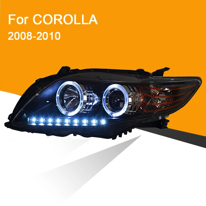 

1 Pair Headlight Assembly for Corolla 2008 2009 2010 Left and Right side with LED DRL Running Light and Yellow Turning Signal