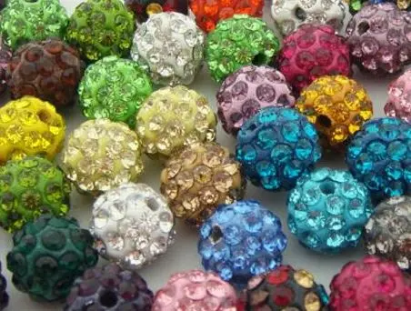 

12mm micro pave clay gr43VH 100pcs/lot hot mixed color white Beads bracelet diy Jewerly making bead spacer crystal