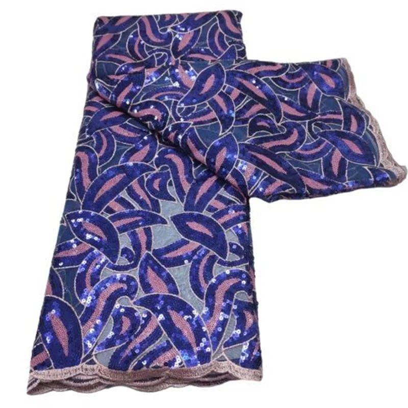 Tela de encaje franc&eacute;s de seda con lentejuelas blancas, 2021 Multicolor, tela de encaje africano de alta calidad, malla de encaje Nigeriano para boda-3