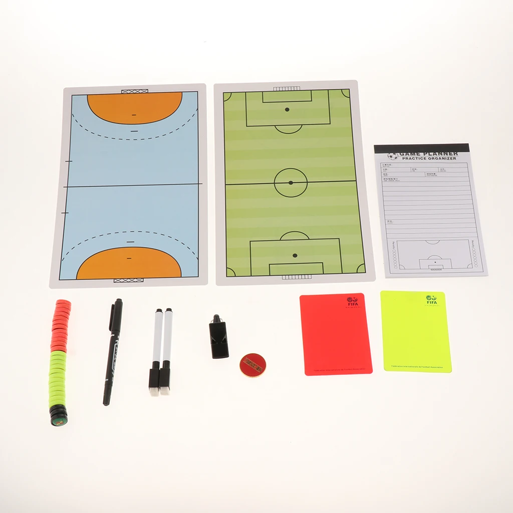 Soccer Coaching Coaches Board Referee Scorecard Zipper Case Holder Yellow Red Warning Card Wallet Whistle  Coin images - 6