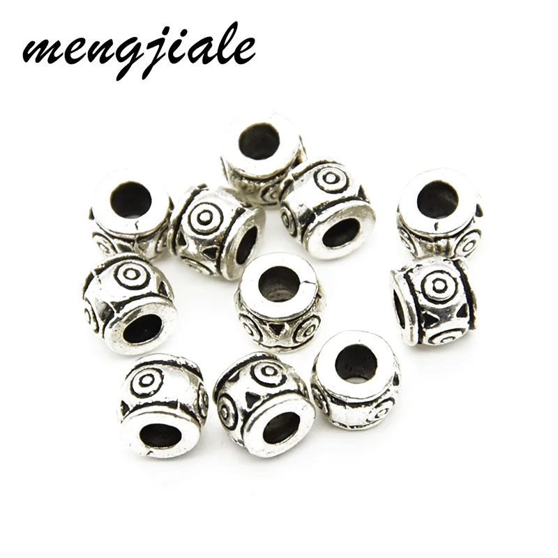 

20 штук античная серебряная круглой формы бусины из цинкового сплава и металлическими декоративными элементами для самостоятельного изготовления браслетов ювелирные изделия для производства комплектующих для 7*6 мм