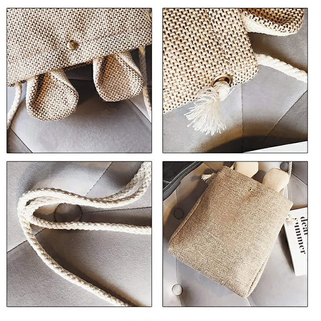 

Cute Rabbit Small Bag Women Shoulder Bag Crossbody Bag Mobile Phone Bag linen Fabric Children's Coin Purse Small Wallet