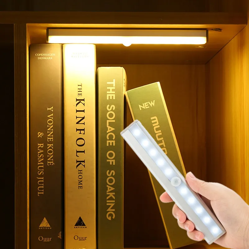 

Wireless LED Under Cabinet Light Motion Sensor Lamp Staircase Closet Kitchen Aisle Light Cupboard Wardrobe LED Night Light