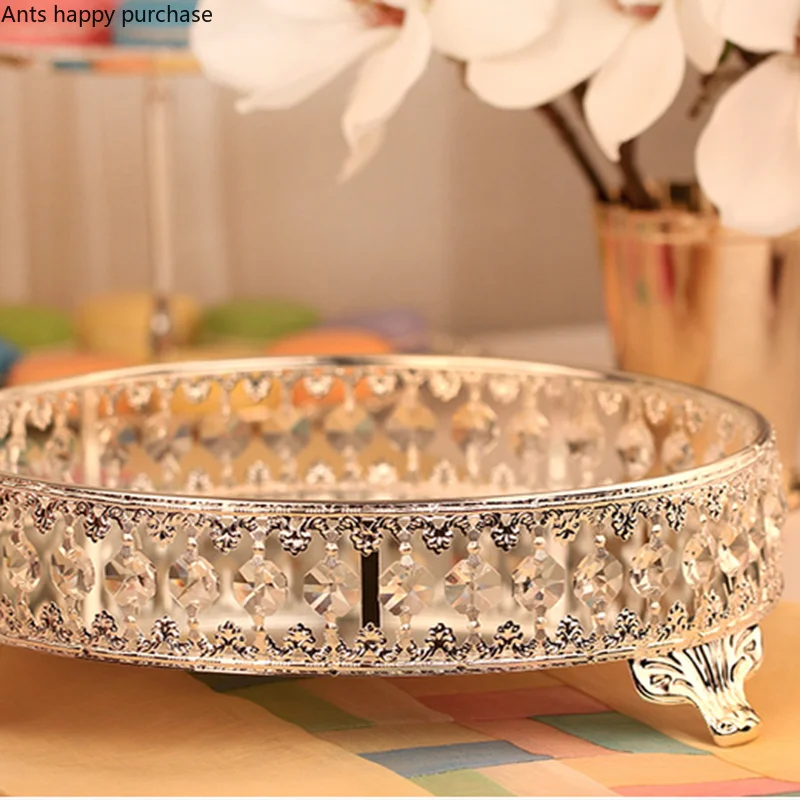Стеклянная зеркальная Хрустальная тарелка в европейском стиле для фруктов