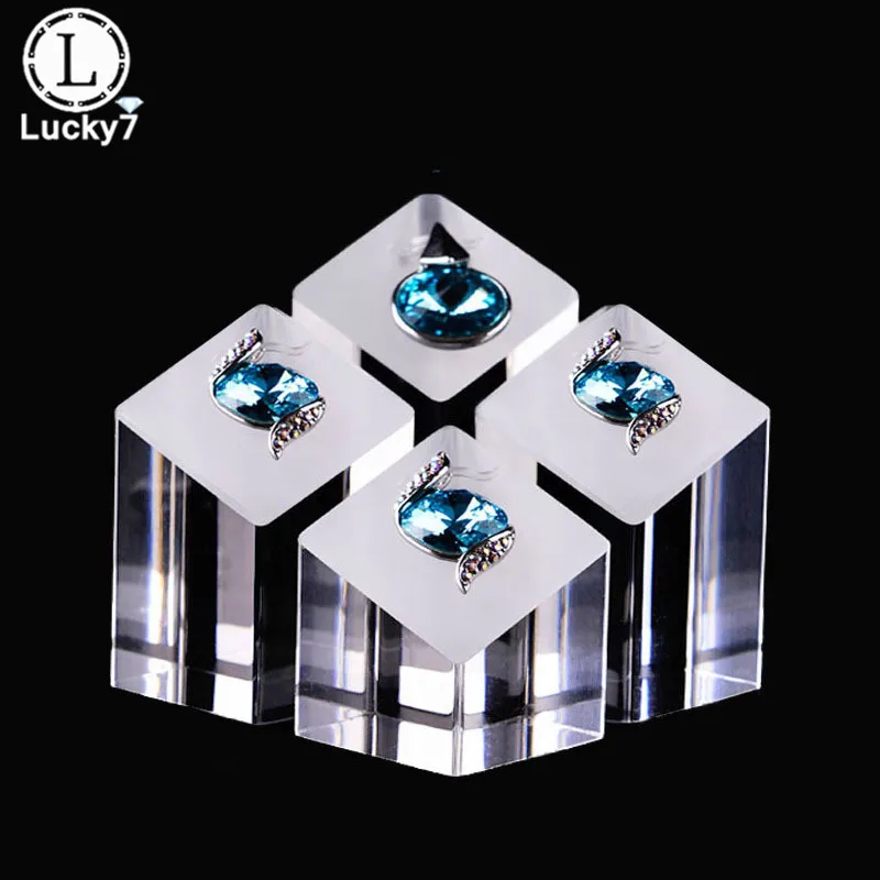 4 шт./компл. акриловый прозрачный серьги кольцо для ключей брелок Дисплей стенд