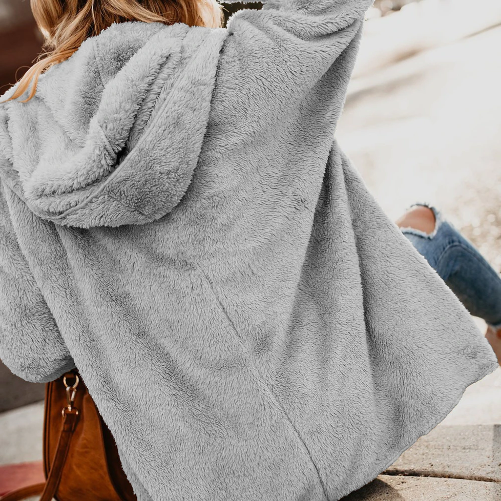 Зимняя и осенняя женская теплая плюшевая стеганая куртка с карманами v-образным