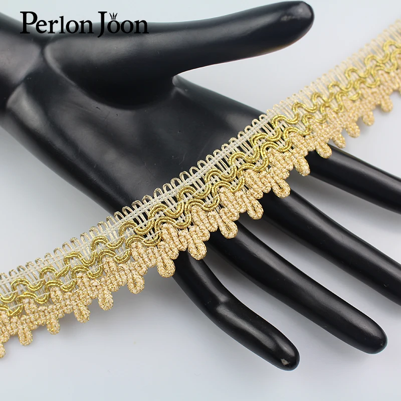 10 ярдов 3 см Новый Золотой полиэстер волна лямки одежда сумка обувь декоративные