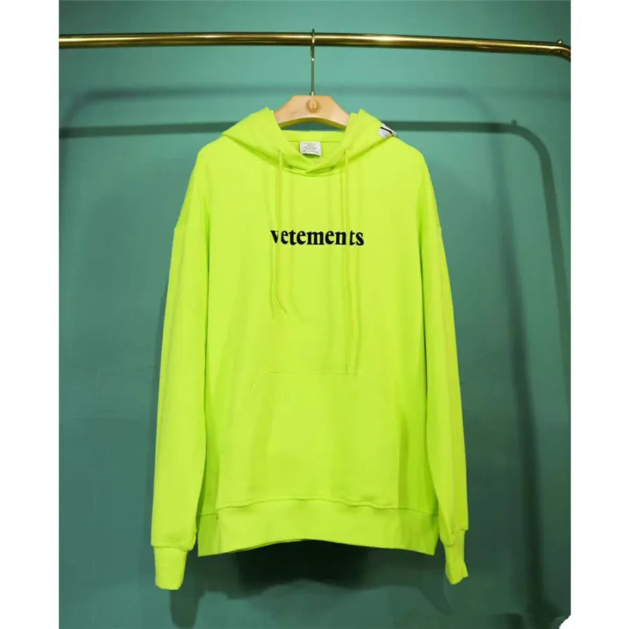 

VETEMENTS Hoodie Letter Print Tonal Embroidery Logo VTM Sweatshirts Men Women Cotton High Street Top VTM Hoodies
