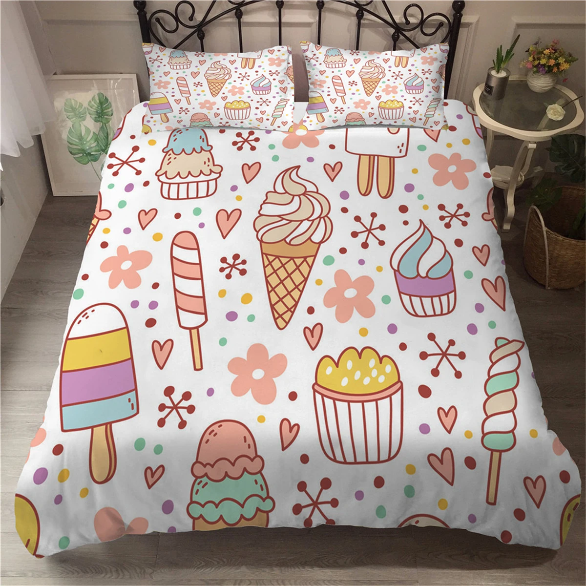 

Ice Cream and Cake Bedding Sets Cartoon Cute Style Children's Boy Girl Comforter Bedding Sets Bed Lining Duvet Cover