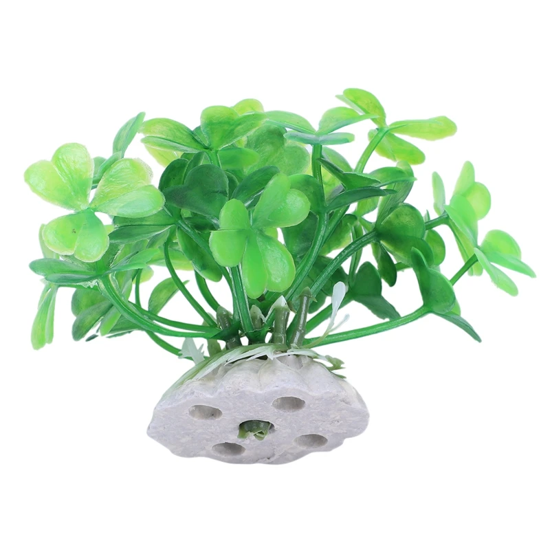 Promotion! 2 pieces Aquarium Landscaping green cloverleaf artificial aquatic plants | Дом и сад