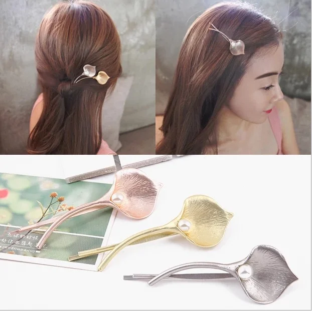 2021 new trendy 2pcs per pack set Women Bridal Bohemia Hair Clip Metal leaf Wedding Girls Vintage Princess Barrettes F4653 | Украшения и