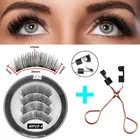 Магнитные ресницы с 4 магнитами, многоразовые ручные 3D накладные ресницы, натуральные ресницы для наращивания с магнитным пинцетом