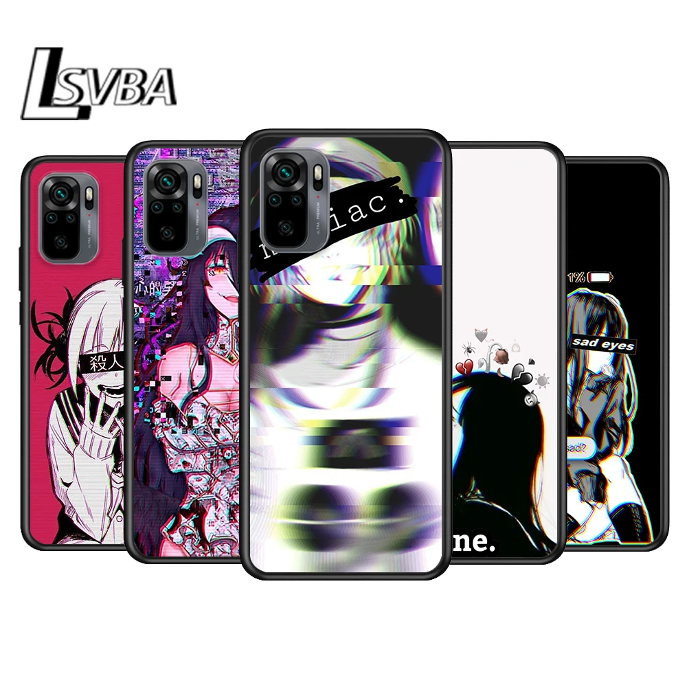 

Sad Anime Aesthetic Senpai for Xiaomi Redmi Note 10 10S 9 9T 9S 9Pro Max 8T 8Pro 8 7 6 5 Pro 5A 4X 4 Soft Black Phone Case