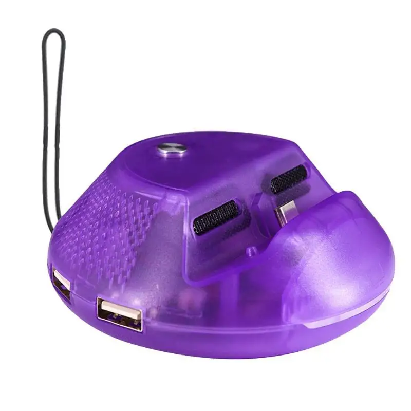Purple НОВЕЙШАЯ портативная охлаждающая зарядная станция USB 3,0 type C HDMI ТВ док-станция, держатель для конвертера, пульт для переключения, игровая консоль, хост - Цвет: Purple