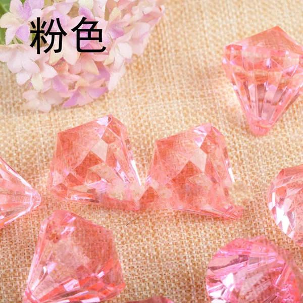 Pink 12 шт./лот, многоцветная подвесная люстра в виде ромба, акриловые хрустальные бусины для дома, сделай сам, украшение для свадебной вечеринки - Цвет: Pink