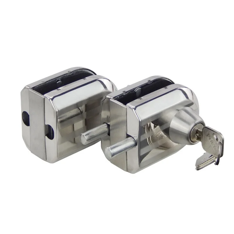 Замок для стеклянных дверей из нержавеющей стали однораспашной Бескаркасный