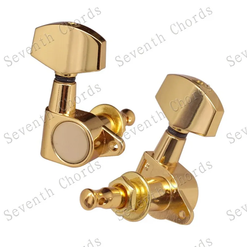 QHX набор из 6 шт. золотых колышков для тюнинга с большой квадратной кнопкой