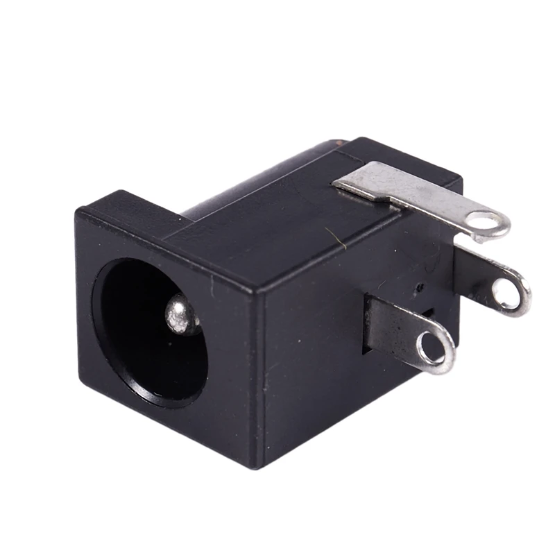 

50PCS 5.5mmx2.1mm 3Pins PCB Mounting Female DC Power Jack, Black