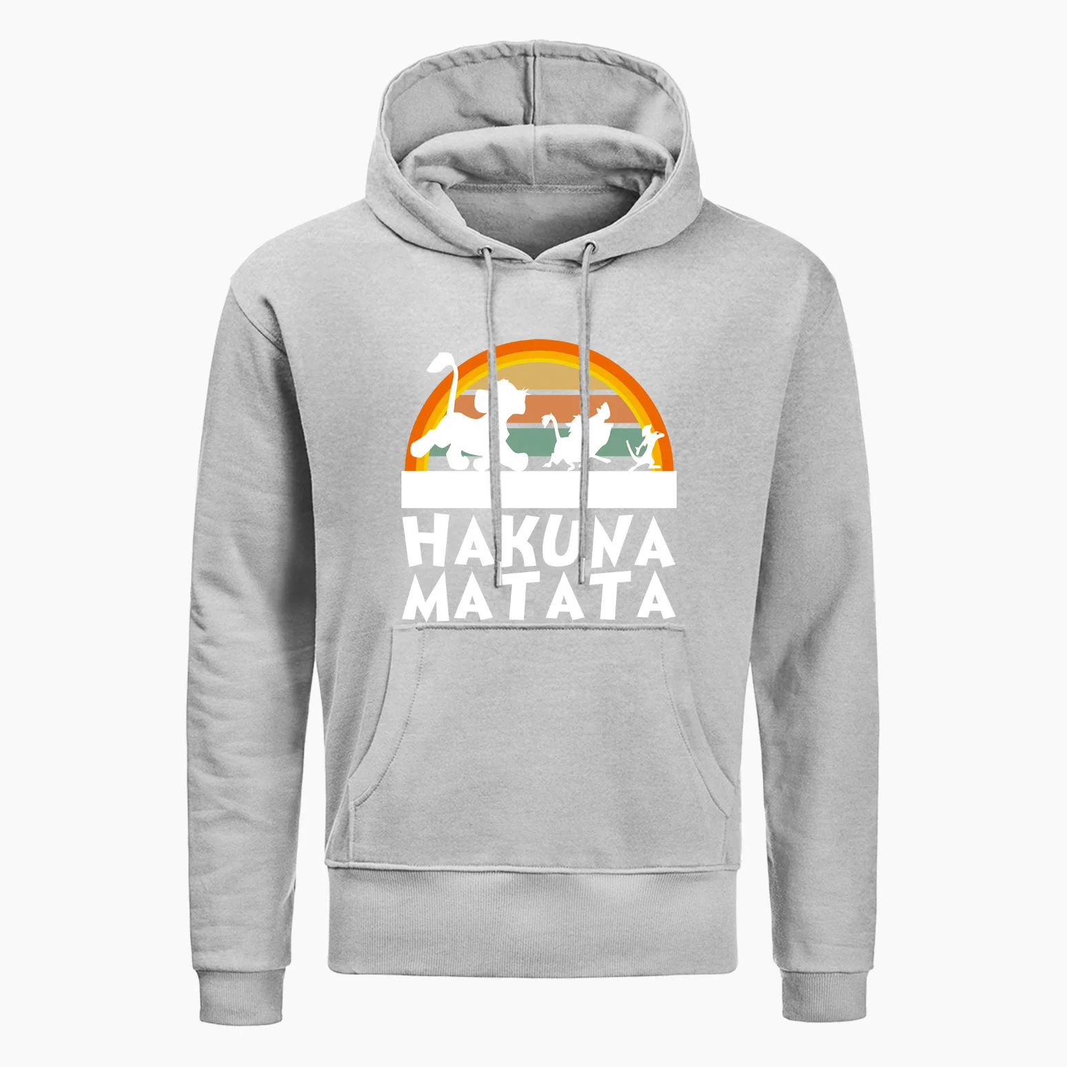 Хакуна матата флисовые толстовки мужские повседневные флисовые Король Лев толстовка мужская мода харадзюку пуловер Королевство животных мужские толстовки - Цвет: Gray 6