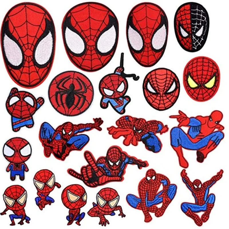 Нашивки на одежду с героями мультфильмов Marvel Человек-паук 15/16/20 шт. вышивка