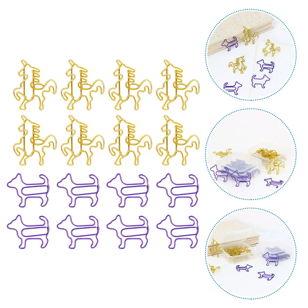 

20pcs Adorable Paper Clips Multi-function File Clips Colored Paper Clips
